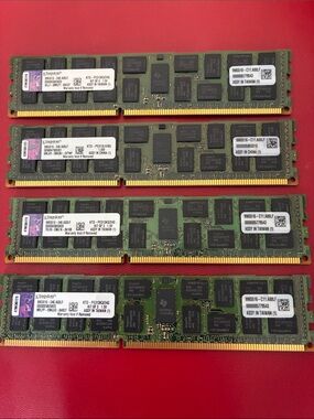 4 of Kingston Green and Black DDR3 Server Memory Modules